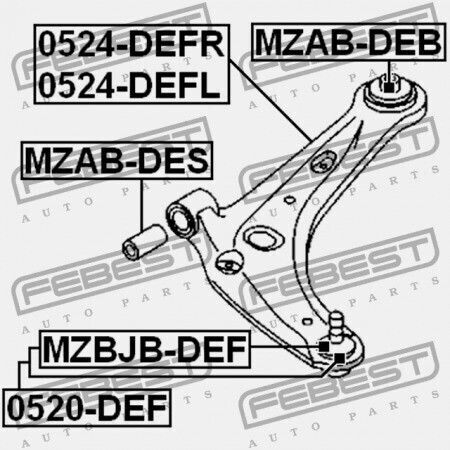 Kuzinet Pentru Brațul De Control Față Mazda 2 Din 2007-2010 Eu D651-34-470