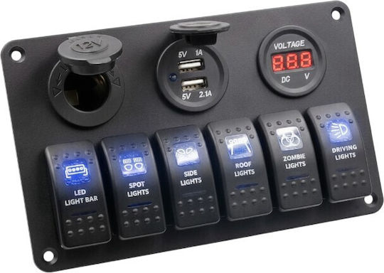 Vehicle Switch Panel 6 Switches & Lighter 1540501/9a 150981 Tr282989