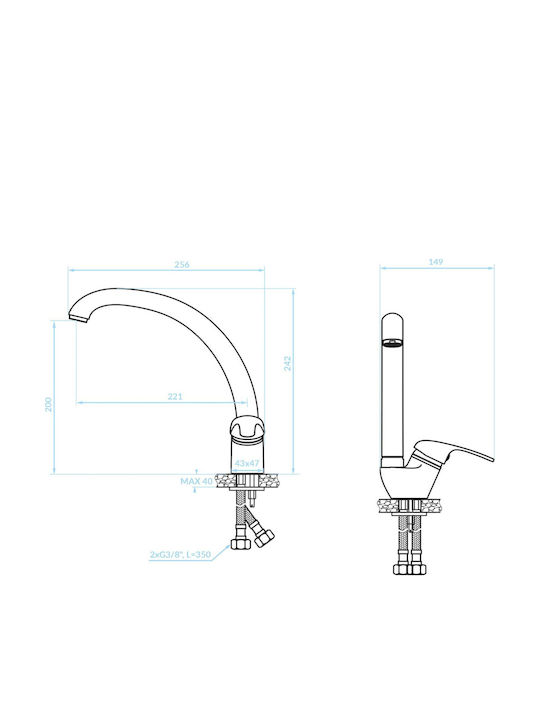 Beige Counter Faucet 1114072 Beige Counter Faucet 1114072