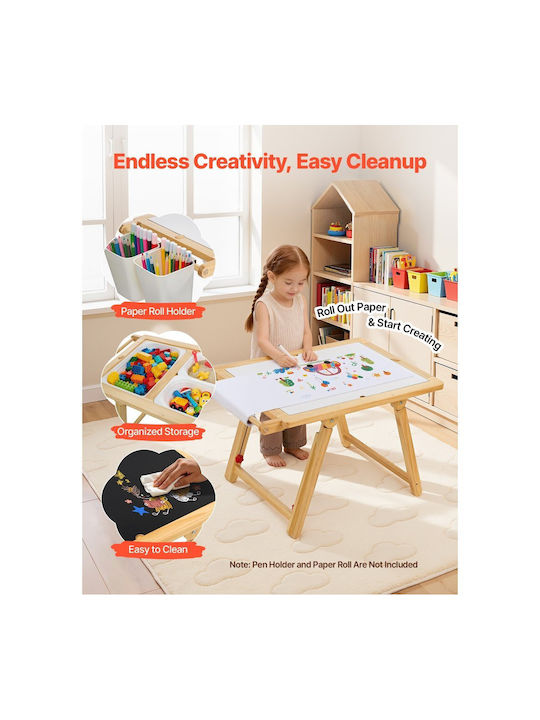Kids Table Wooden Beige Vevor
