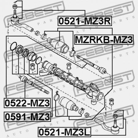 Febest Ράβδος Τιμονιού Mazda 3 Bk 2003-2006 Eu Bp4l-32-240