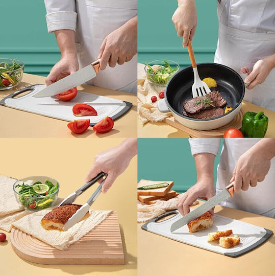 Kochgeschirr-Set Aus Silikon Mit Ständer 19 Stück Weiß