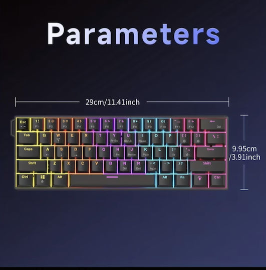 Ajazz NK61 Gaming Mechanical Keyboard 40% with Custom Red Switches and RGB Lighting (English US) Pearly White