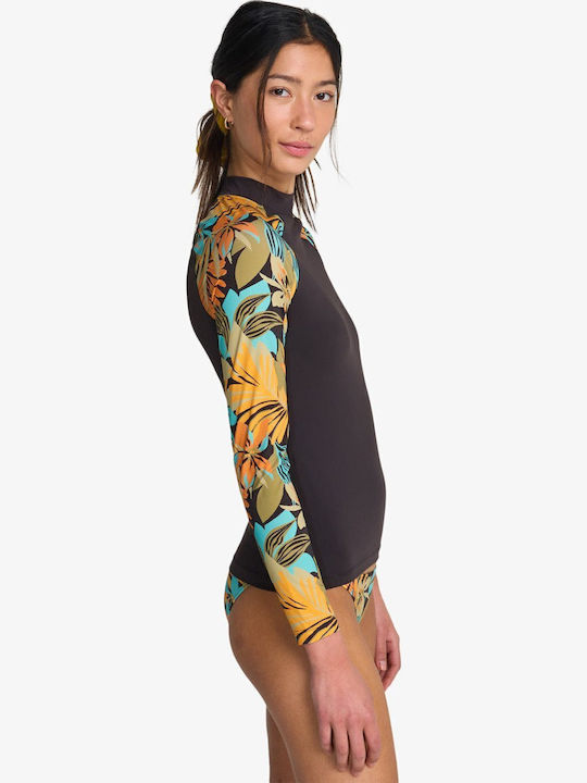 Billabong UPF 50+ Γυναικεία Μακρυμάνικη Αντηλιακή Μπλούζα Μαύρη