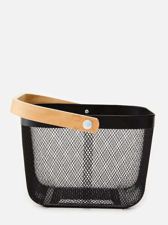 SteweHome Coș Decorativ Metalic Negru