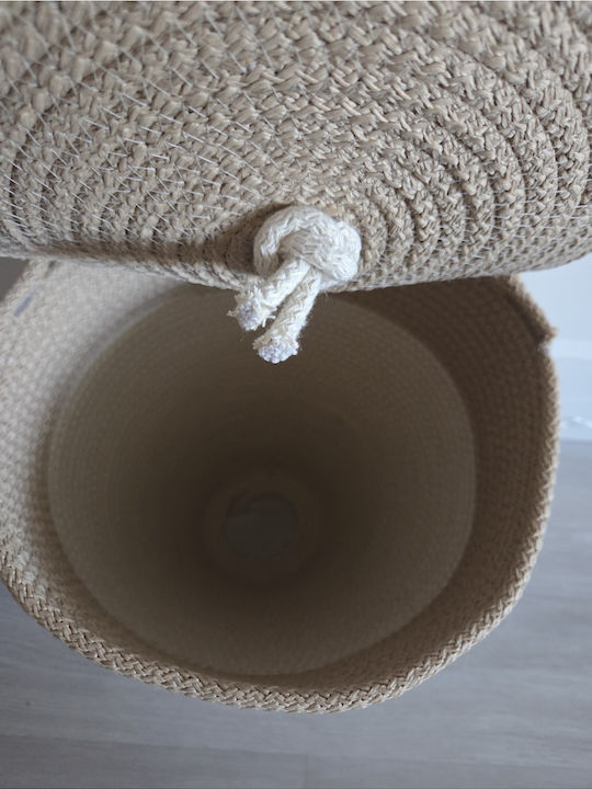 SteweHome Decorative Fabric Basket with Cap Ecru 30x17cm