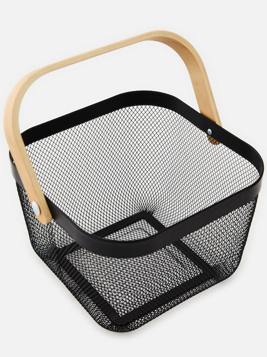 SteweHome Coș Decorativ Metalic Negru