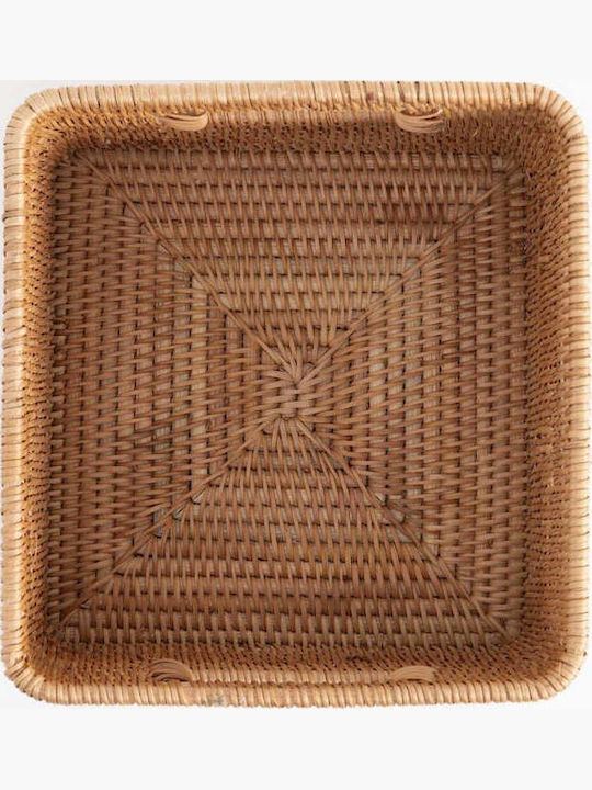 SteweHome Διακοσμητικό Καλάθι Ψάθινο Μπεζ 27x25x15εκ.