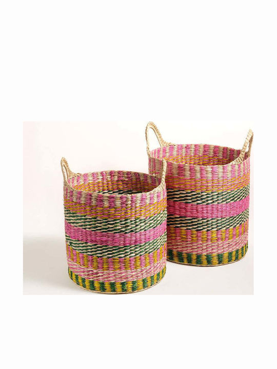 SteweHome Decorative Wicker Multicolour Basket 31x29cm