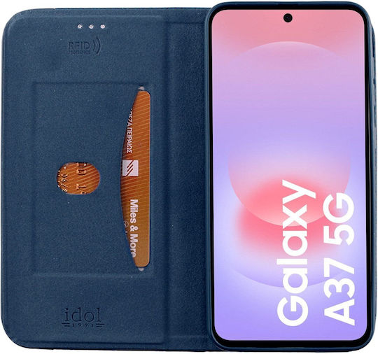 Idol 1991 Elite Samsung A37 5G A376 6.7in Anti-RFID Book Stand Blue