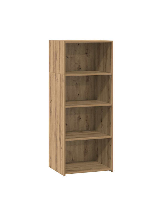 Floor Living Room Display Cabinet Made of Wood with Windowed Brown 50x41x124cm