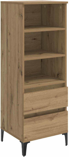 vidaXL Wohnzimmer Vitrine aus Holz und Metall mit Verglasung Braune 40x36x110cm