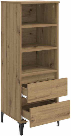 vidaXL Wohnzimmer Vitrine aus Holz und Metall mit Verglasung Braune 40x36x110cm