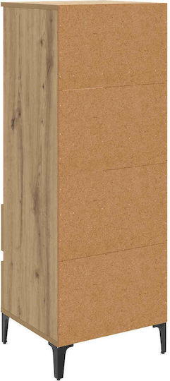 vidaXL Wohnzimmer Vitrine aus Holz und Metall mit Verglasung Braune 40x36x110cm