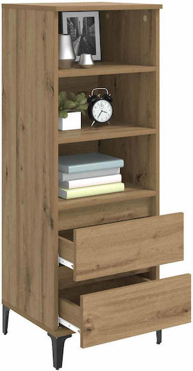 vidaXL Wohnzimmer Vitrine aus Holz und Metall mit Verglasung Braune 40x36x110cm