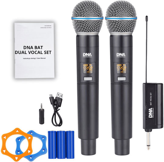 DNA Set dublu vocal de microfoane dinamice fără fir de mână pentru vocală