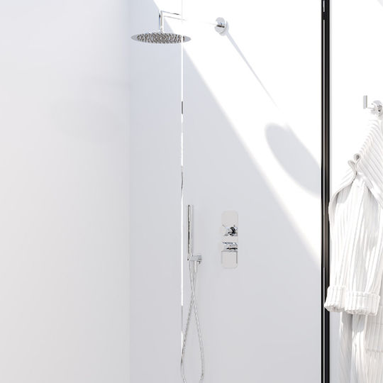 AQG Built-In Mixer & Shower Head Set for Shower Silver