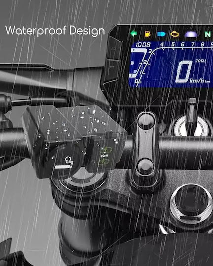 Water Resistant Motorcycle Charger Fast Charging with Voltometer