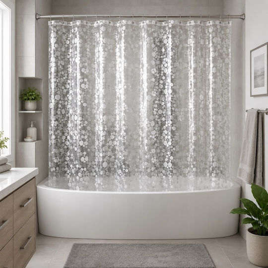 Cortină de duș 180x200cm Transparentă