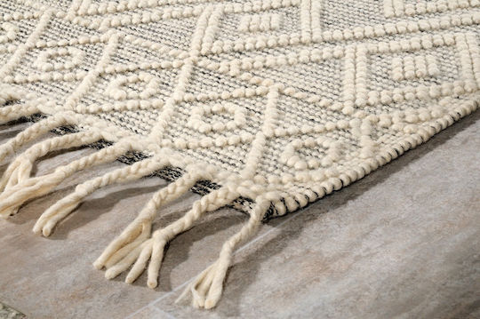Tzikas Carpets Nomad 55158-060 Χαλί Διάδρομος Μάλλινο Λευκό-κρεμ 80x150cm