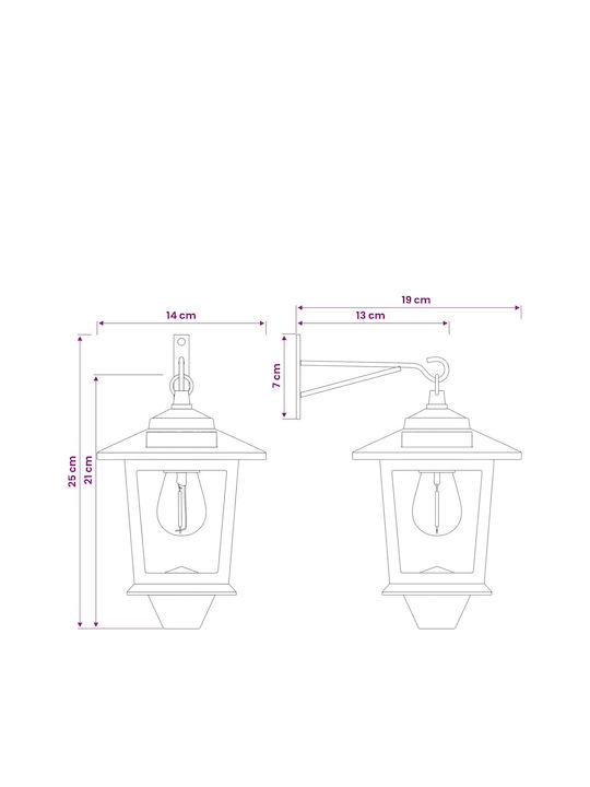 vidaXL Wall-Mounted Outdoor Lighting LED with Warm White Light 19x14x25cm