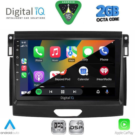 Digital IQ Ηχοσύστημα Αυτοκινήτου για Ford Ranger 2015-2018 (Bluetooth/USB/WiFi/GPS/Apple-Carplay/Android-Auto) με Οθόνη Αφής 9"