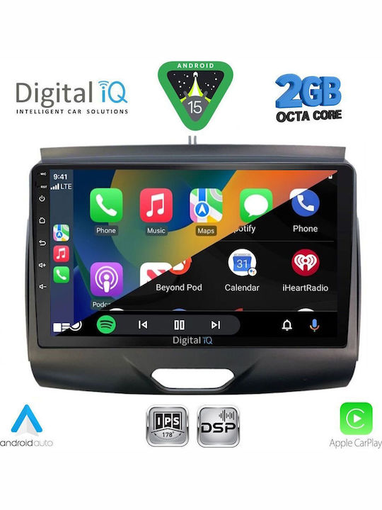 Digital IQ Car Audio System for Ford Ranger 2015-2018 (Bluetooth/USB/WiFi/GPS/Apple CarPlay/Android Auto) with 9" Touch Screen