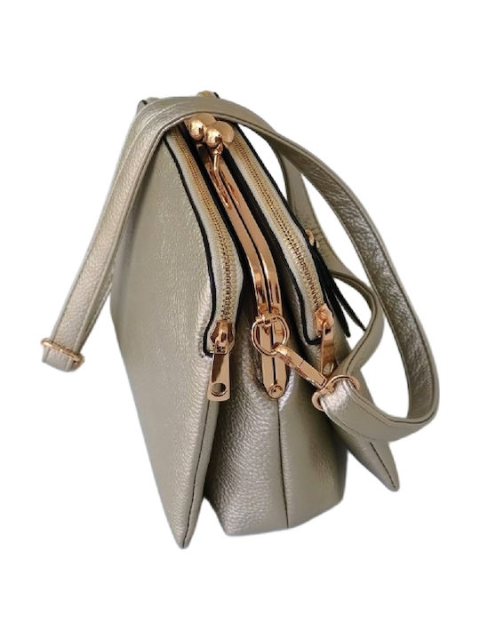 Leather Women's Shoulder Bag Gold