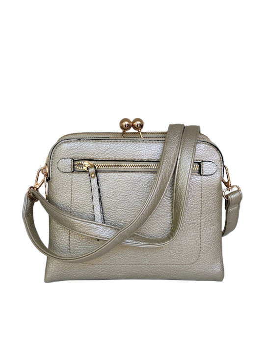 Leather Women's Shoulder Bag Gold