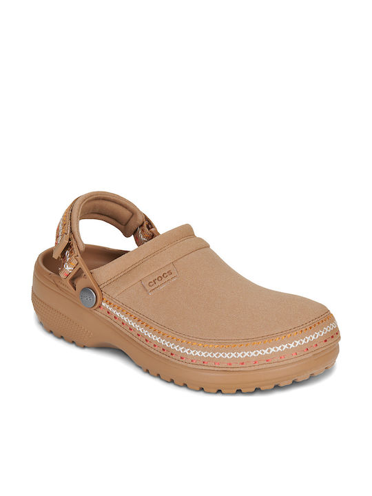 Crocs Crafted Vegan Suede Stitch Σαμπό Καφέ