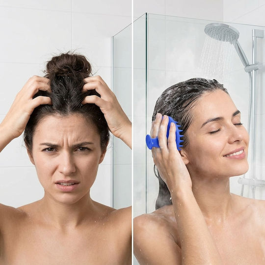 Femmit Scalp Massage Brush Soft Silicone Tips Blue