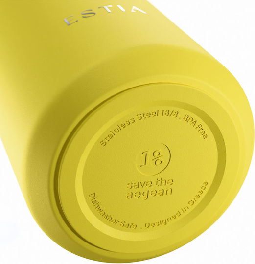 Estia Flow Save the Aegean Recyclable Thermos Stainless Steel BPA Free 500ml Sunbeam