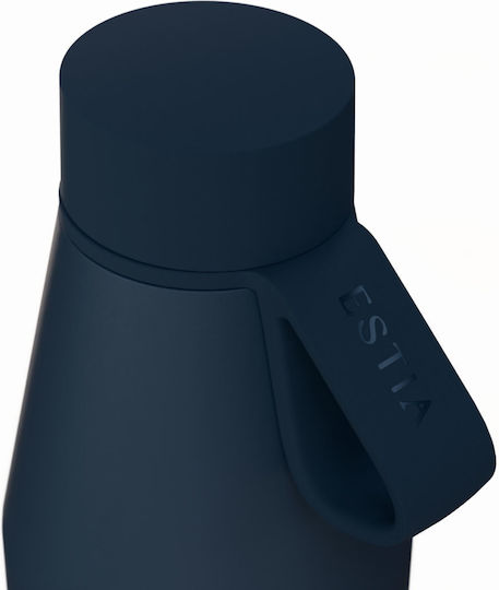 Estia Flow Save the Aegean Recyclable Thermos Bottle Stainless Steel BPA Free 500ml Indigo