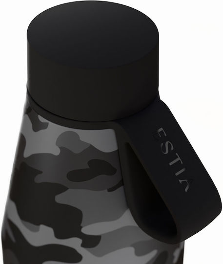 Estia Flow Save the Aegean Recyclable Thermos Bottle Stainless Steel BPA Free 500ml Dark Camo