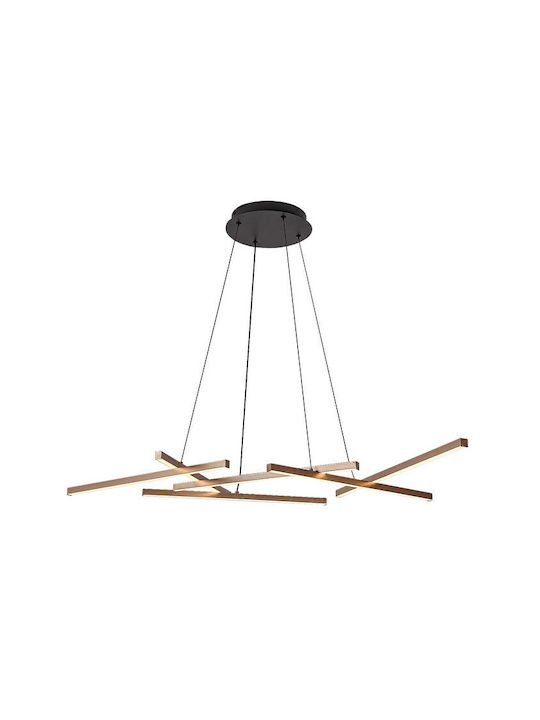 Rabalux Black LED Pendant Ceiling Light with Adjustable White Light 60x60cm