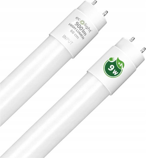 Eco Light LED-Lampe 9W Röhrenform 60εκ. für Fassung G13 und Form T8 Naturweiß 900lm