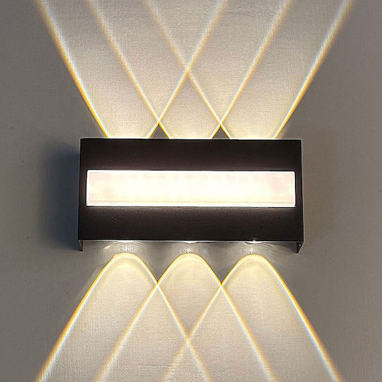 Home Lighting Wall-Mounted Outdoor Lighting LED IP44 10W with Warm White Light 17x4.7x8 cm