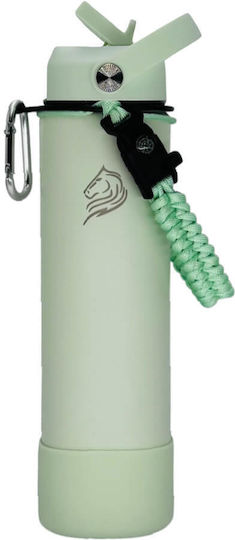 Cool'NMore Thermos Bottle Stainless Steel BPA Free 750ml Mint with Straw, Handle, Loop and Mouthpiece