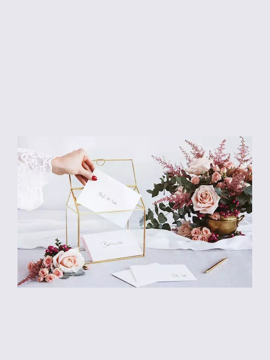 PartyDeco PartyDeco Hochzeitswunschbücher Gold Wunschbox
