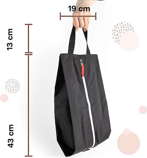 Travelto Geantă Din Plastic Pentru Depozitarea Pantofilor Gri 43.5x19.5x17.5cm 2 Bucăți