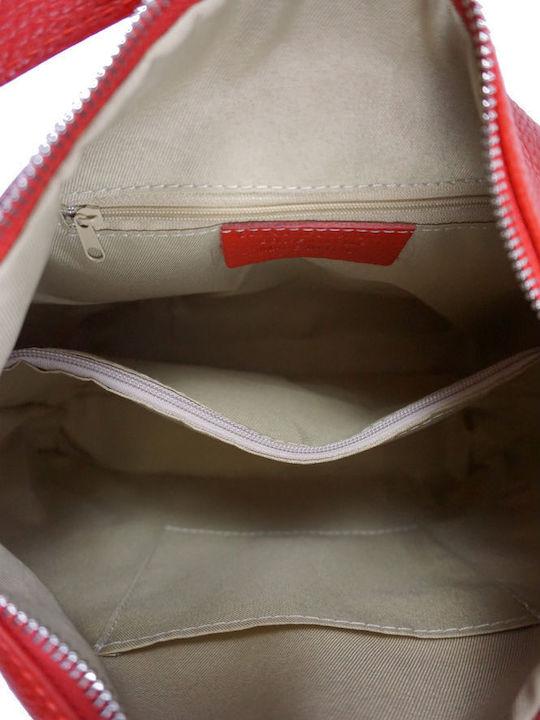 Leder Damen Schultertasche Rote