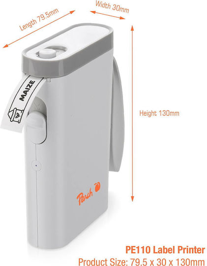 Peach Imprimantă de Etichete Transfer Direct Bluetooth