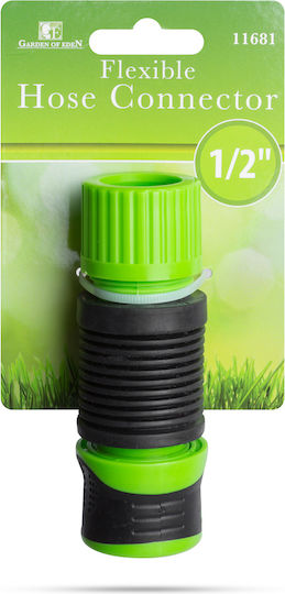 Cuplaj Flexibil Furtun 1/2 Conector Rapid Autooprire Accesoriu Irigare Plastic Verde Negru
