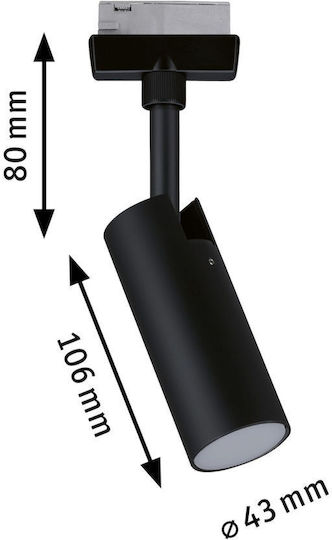 Paulmann Tube Einzel LED Natürliches Weiß Spot in Schwarz Farbe