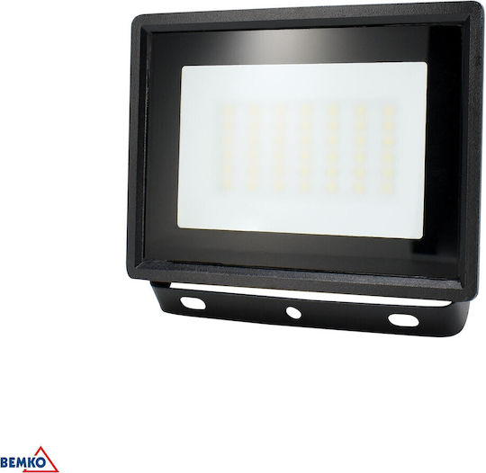 Bemko Waterproof LED Flood Light 30W Natural White 4000K with Motion Sensor IP65