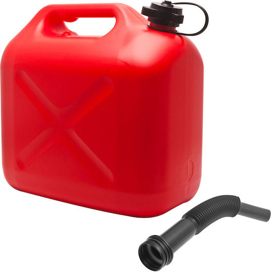 Canistră de combustibil din plastic 10 L cu furtun de turnare roșu