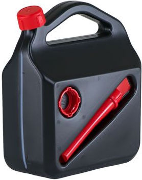 Fuel Canister 10l Durable Plastic Funnel Adapter Sealed Black Color Gasoline Diesel