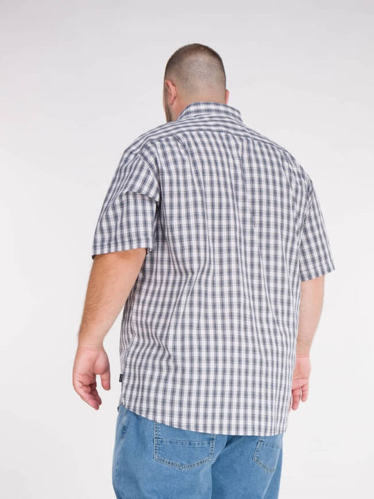 Short Sleeve Checked White Shirt 251GS-5078A