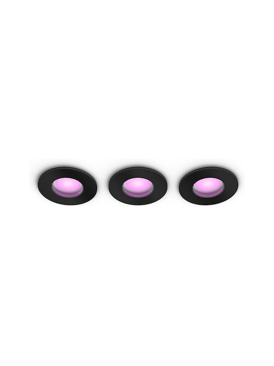 Philips-Set 3x LED RGBW Dimmbares Badezimmerlicht Hue Xamento 1xGU10/4.2W IP44 Philips-Set 3x LED RGBW Dimmbares Badezimmerlicht Hue Xamento 1xGU10/4.2W IP44