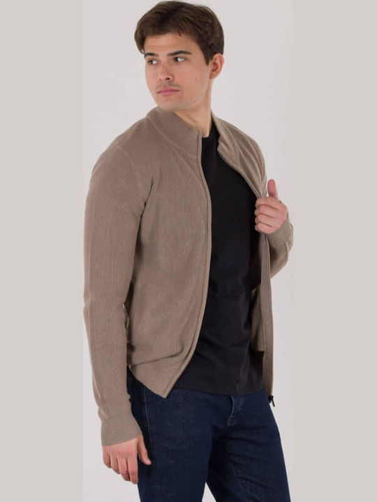 Men's Knitted Beige Cardigan